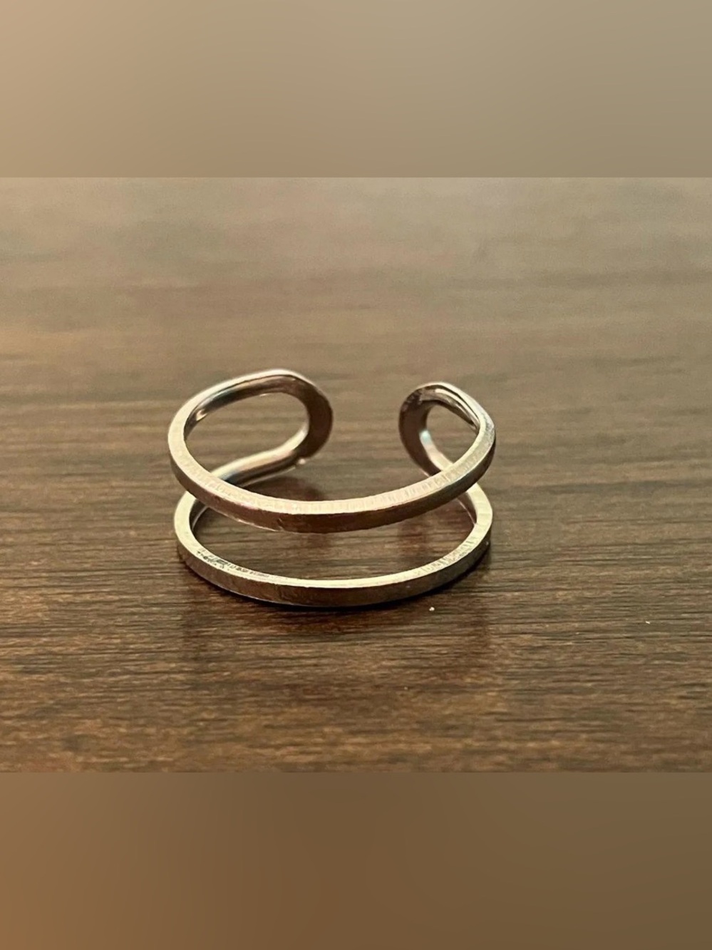 Minimalist Silver Double-Band Open Ring